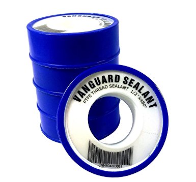 Vanguard Sealants - Industrial Strength Plumbers PTFE Tape - 1/2 inch x 480 inch - 5 Pack