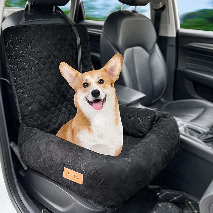 Dog Car Seat Pet Booster Car Seat for Small Mid Dogs, Dog Car Seat is Safe and Comfortable, and can be Disassembled for Easy Cleaning, Comfy Ultra Soft Car Travel Bed