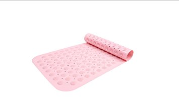 Bath Mat, SIEGES Non Slip Shower Bathtub Mat Non Skid Bath Mat Baby With Mold Resistant Non Sikd Anti slip Powerful Suction Cups & Superior Grip, 16”39”,pink