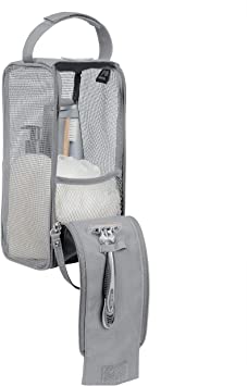 Simplify Travel, Grey Hanging Mesh Toiletry Bag, Perfect for Dorm, Gym, Back to School, College, Campus Showers
