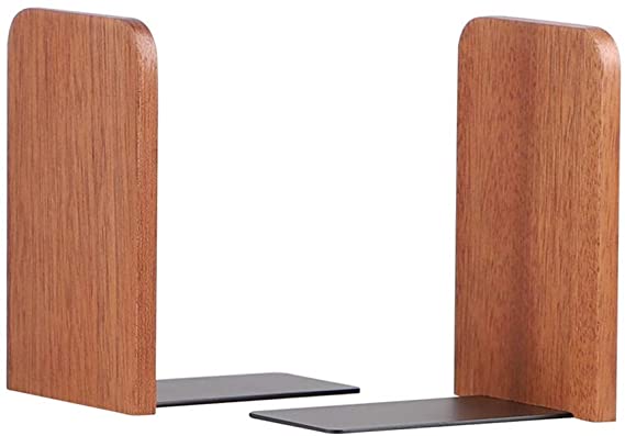 Muso Wood Sapele Wooden Bookends,Office Desktop Book End for Shelf,Book Stand