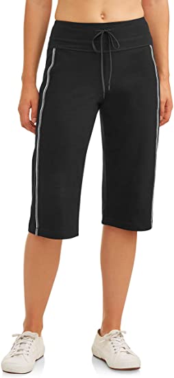 Athletic Works Women's Dri-More Core Striped Bermuda 17" Below Knee Shorts Activewear