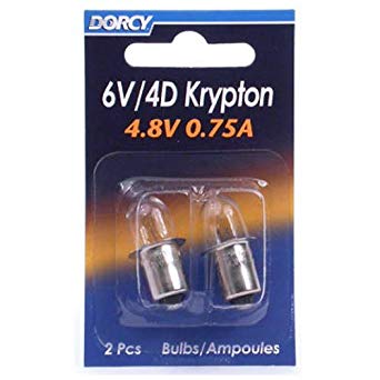 Dorcy 6-Volt/4D-4.8-Volt, 0.75A Bayonet Base Krypton Replacement Bulb, 2-Pack (41-1663)