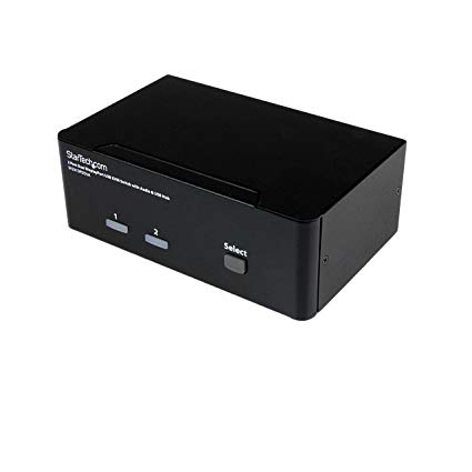 StarTech.com SV231DPDDUA 2-Port Dual DisplayPort USB KVM Switch with Audio and USB 2.0 Hub