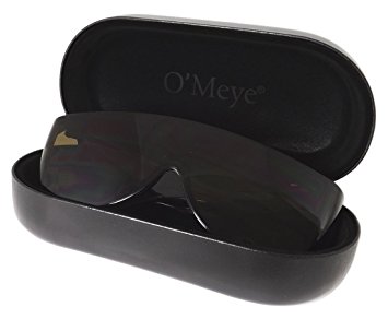 Extra Large Hard Eyeglass & Sunglasses Case for Fit Over / Safety Glasses - 3 Piece Set For Men & Women - O'Meye® Case, Pouch, Premium-Lens® Microfiber Cleaning Cloth (Model MS87-MAX, Black)