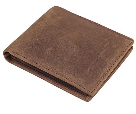 Polare Men's RFID Blocking Vintage Italian Genuine Leather Slim Bifold Wallet Handmade (Small)