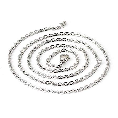 Wholesale 12 PCS Genuine Stainless Steel Fine Cable Chain Necklace Chains Bulk for Jewelry Making 18-30 Inches (26 Inch(2MM))
