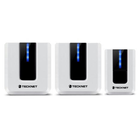 TeckNet Twin Mains Plug-in Wireless Cordless Doorbell Door Chime at 500-feet Range with 52 Chimes