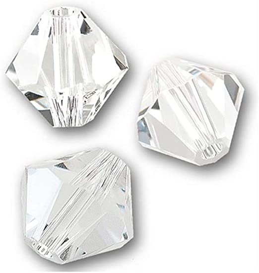 100pcs 3mm Adabele Austrian Small Bicone Crystal Beads Crystal Clear Compatible with Swarovski Crystals Preciosa 5301/5328 SSB301