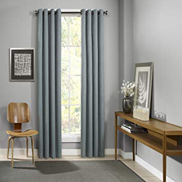 Eclipse 52" x 108" Insulated Darkening Single Panel Grommet Top Window Treatment Living Room, Mineral