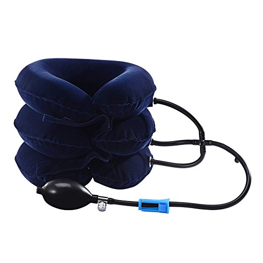 Inflatable Cervical Neck Traction Device,SPPQ,Effective and Instant Relief for Chronic Neck and Shoulder Pain,Cervical Collar Adjustable [Blue]