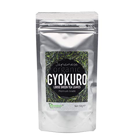 Revelation Organics® Premium Gyokuro Green Tea - 50g - Loose Green Tea Leaves - Direct from Japan Organic Certified plant based vegan detox diet hot health drink antioxidant