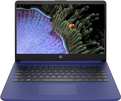 HP Newest 14" Ultral Light Laptop for Students and Business, Intel Quad-Core N4120, 4GB DDR4 RAM, 64GB eMMC, WiFi, Bluetooth, HDMI, Webcam, USB Type-A&C, Windows 11,- Indigo Blue (Renewed)