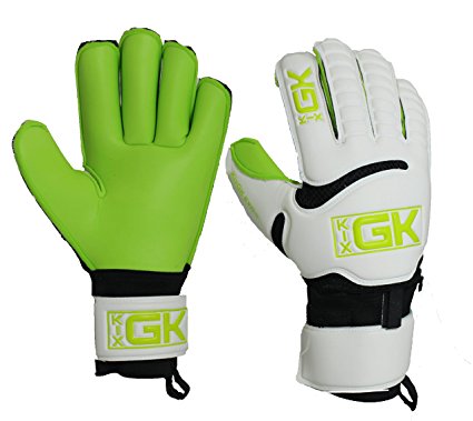 Kixsports KixGK Exo with Removeable Fingersave Goalkeeper Gloves (Size 5-12): All Purpose Match Training Adult & Youth Soccer Goalie Gloves - Designed for Performance, Comfort, Safety