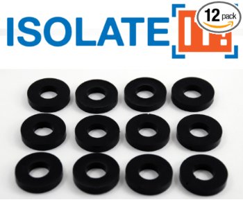 Isolate It!: Sorbothane Vibration Isolation Washer 50 Duro (.45" ID - 1" OD - .19" Deep) - 12 Pack