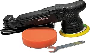 Sakura Dual Action 240V Car Polisher SS5439 - Buffing, Polishing, Variable Speed 2,000-6800 RPM, 125mm Polishing Pad, 2.8m Mains Cable