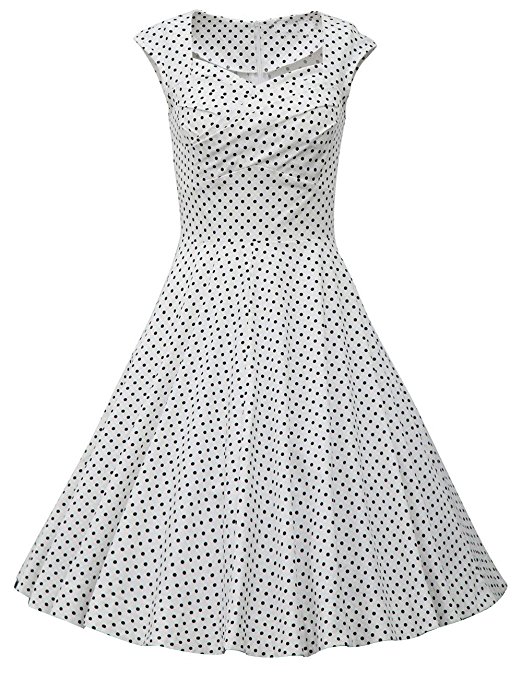 Dresstells 50s Retro Audrey Hepburn Swing Pinup Polka Dots Rockabilly Dress