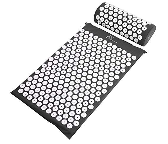 ProSource Acupressure Mat and Pillow Set for Back/Neck Pain Relief and Muscle Relaxation (Certified Refurbished)