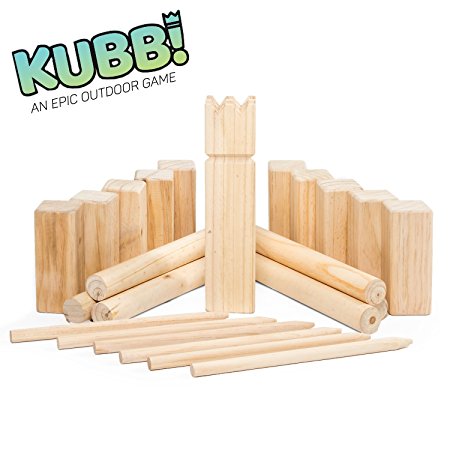 Play Platoon Premium Hardwood Kubb Game Set - Fun Outdoor Lawn Game for All Ages