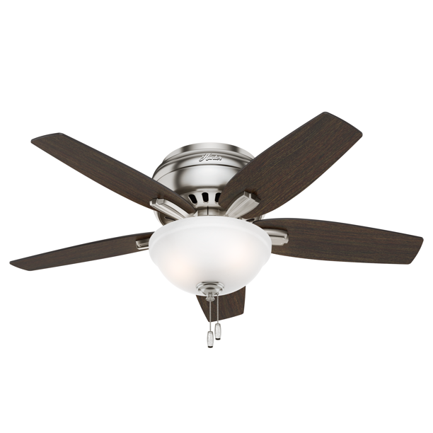 Hunter 42" Newsome Brushed Nickel Ceiling Fan with Light Kit and Pull Chain