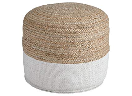 Ashley Furniture Signature Design - Sweed Valley Pouf - Comfortable Pouf & Ottoman - Casual - Natural/White