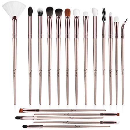 Eye Makeup Brushes Set,BESTOPE 18 pcs Professional Eye shadow, Concealer, Eyebrow, Foundation, Powder Liquid Cream Blending Brushes Kit(Champagne Gold)