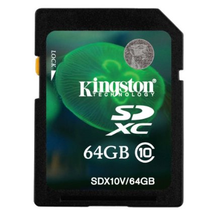 Kingston Technology SDX10V/64GB 64GB Secure Digital Extended Capacity Flash Card