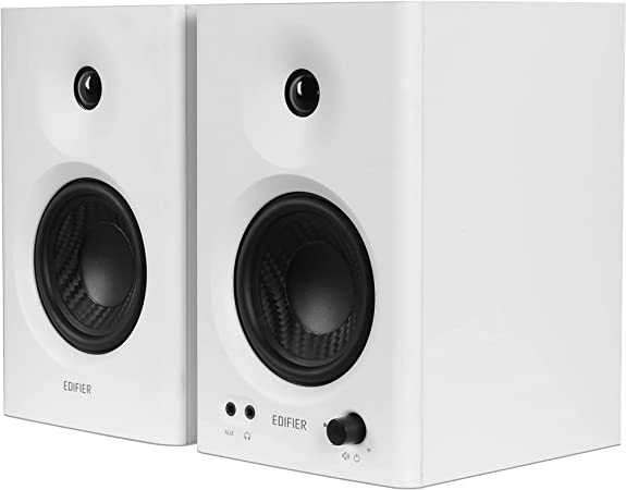 Edifier MR4 Powered Studio Monitor Speakers, 4" Active Near-Field Monitor Speaker - White (Pair)