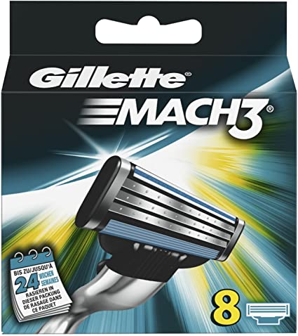 Gillette Mach3 Razor Blades, Pack of 8