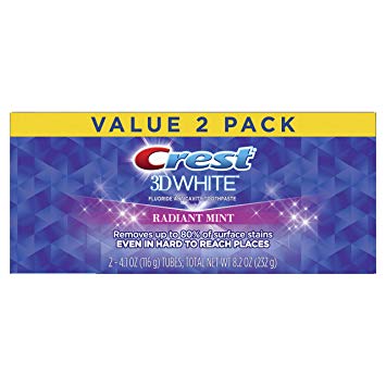 Crest 3D Whitening Toothpaste Radiant Mint, 2 Count