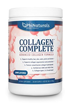 Collagen Complete (Unflavored) Collagen Peptides Powder Supplements | 10,000mg of Hydrolyzed Collagen Protein Types 1, 2 & 3 Per Serving | Collagen Hydrolysate From Pasture-raised, non-GMO Bovine Collagen