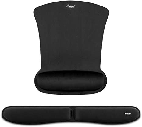 Mouse Pad Keyboard Wrist Rest, MAD GIGA Memory Foam Ergonomic Mousepad & Non Slip Mouse Pad Wrist Support for Office, Computer and Laptop