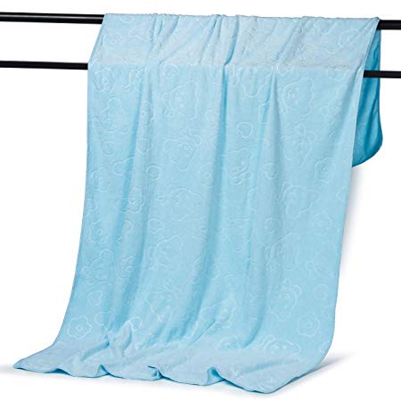 Docalon Big Towel Beach Towel Bath Towel Cotton Bath Sheet Large Bath Towel Absorbent Towel Ultra-fine Fiber Bath Towel Big Scarf(Blue)