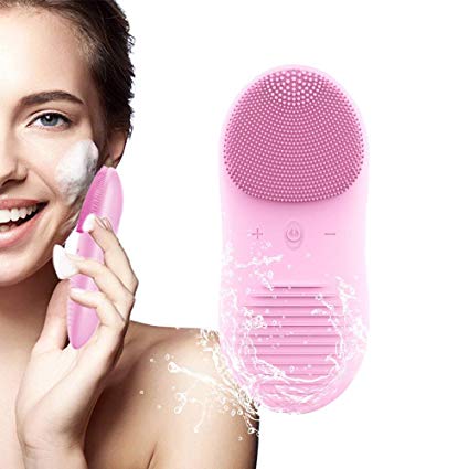Hermano Facial Cleansing Brush Waterproof Silicone Facial Brush with 12 Speeds for Deep Cleansing, Gentle Exfoliating, Anti-Aging Skin Care, Massaging