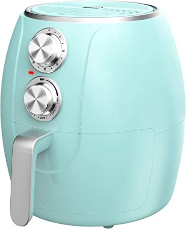 Brentwood 3.2-Quart Small Electric Air Fryer, Timer & Temp. Control (blue, silver)
