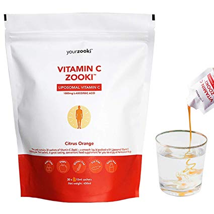 YourZooki - Liposomal Vitamin C Liquid Sachets 1000mg - Alcohol Free, Vegan, Soy Free, No Artificial Ingredients - Patented Liposomal Encapsulation Technology, Great Taste & Mixability