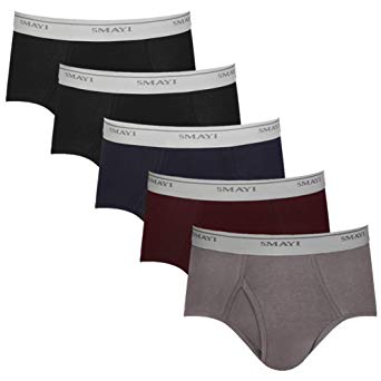 5Mayi Mens Briefs Underwear Multipack Black Cotton Men's Soft Breathable Briefs