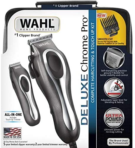 WAHL 79524-5201 Deluxe Chrome Pro Haircutting Kit 25 Piece