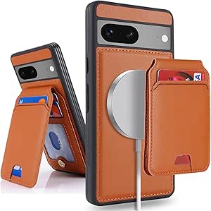 for Google Pixel 7a case with Credit Card Holder, fits Pixel 7a Phone Leather Case Wallet for Women Compatible Wallet Detachable 2-in-1 for Men-Brown