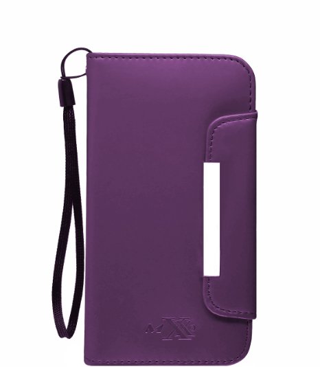 Samsung Galaxy S3 Wallet Case, MXx® Wallet Case Best Pu Leather Wallet Phone Case for Men and Women with Id and Credit Card Holder with Magnetic Clasp for Galaxy S3 I9300 - 1 Pack. Retail Packaging (Violet)