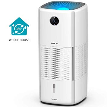 2.64Gal Digital Whole-House Evaporative Humidifier with Wick Filter, 1020mL/h Output for Fast Humidification, 1000 sq/ft Coverage, Pedestal-Style with Casters, Timer, Top Fill, Quiet, Anion, 4 Modes