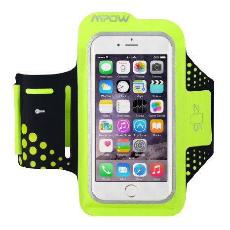 Mpow Sport Armband for iPhone 66SSweatProof Armbands Case with Extra Adjustable-Length Extention Band and Key Pocket for GymBikingRunningWalking