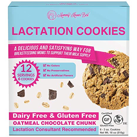 Mommy Knows Best Lactation Cookies - Breastfeeding Supplement - 6 Bakery XL Size Cookies 12 Servings - Support Mothers Breast Milk Supply Increase - with Brewers Yeast Powder 100% Fenugreek Free