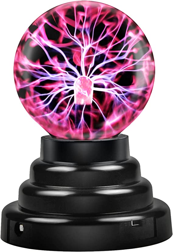 Flashmen Plasma Ball Science Toy for Kids Touch Sensitive Plasma Globe Decorative Lamp Novelty Toy Halloween Christmas Gift 3 inch