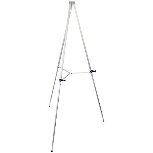 US Art Supply 66 inch Tall Gallery Large Silver Aluminum Display & Presentation Floor Easel (1-Easel)