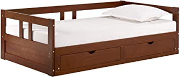 Alaterre Furniture Melody Extendable Bed Daybed, Chestnut