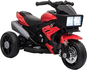 Aosom Kids Electric Pedal Motorcycle Ride-On Toy 6V Battery Powered w/Music Horn Headlights Motorbike for Girls Boy Red