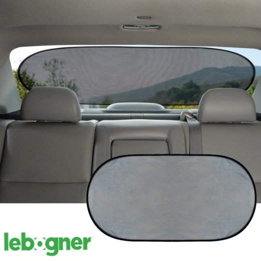 Car Cling Rear Window Sunshade By Lebogner - Premium Quality Large Baby Auto Sun Shield, Sun Protector, Blocking over 98% of Harmful UV Rays, Protects Children And Pets From The Sun's Glare