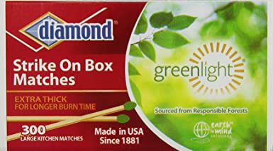 Diamond Greenlight Strike on Box Kitchen Matches, 300-Count