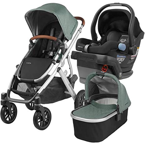 2018 UPPABaby VISTA Stroller - Emmett (Green Melange/Silver/Saddle Leather)   MESA- Jake (Black)